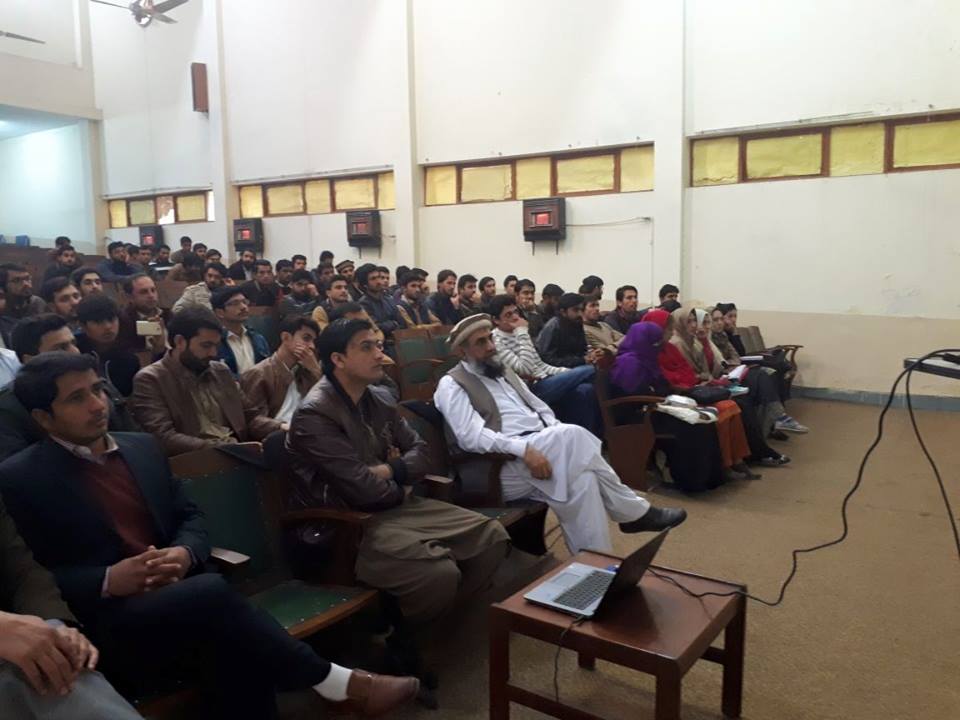 Faculty and students of QACC attending lecture on Financial Landscape of Pakistan